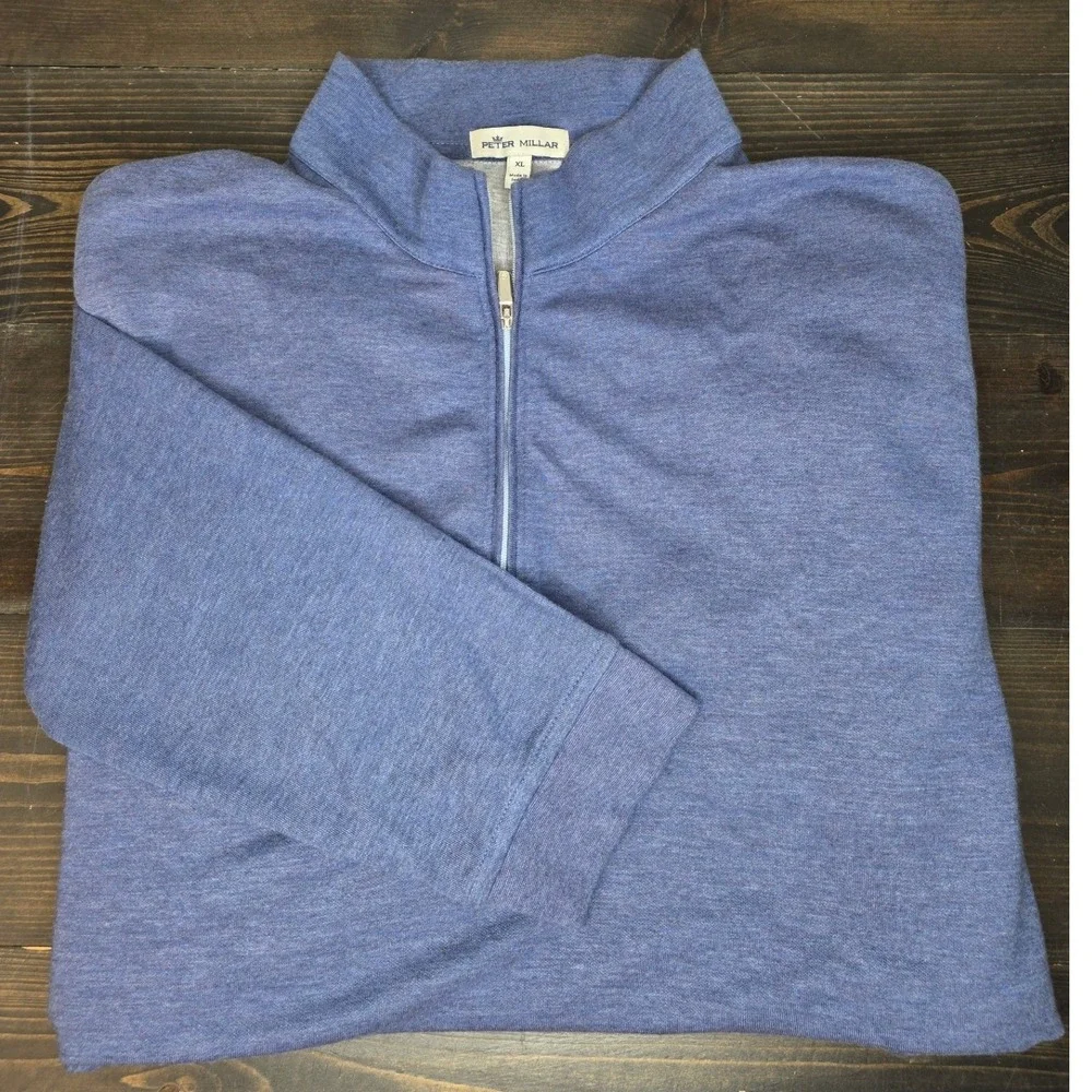 PETER MILLAR Crown‎ Nordic Blue Quarter Zip Pullover XL Golf business casual